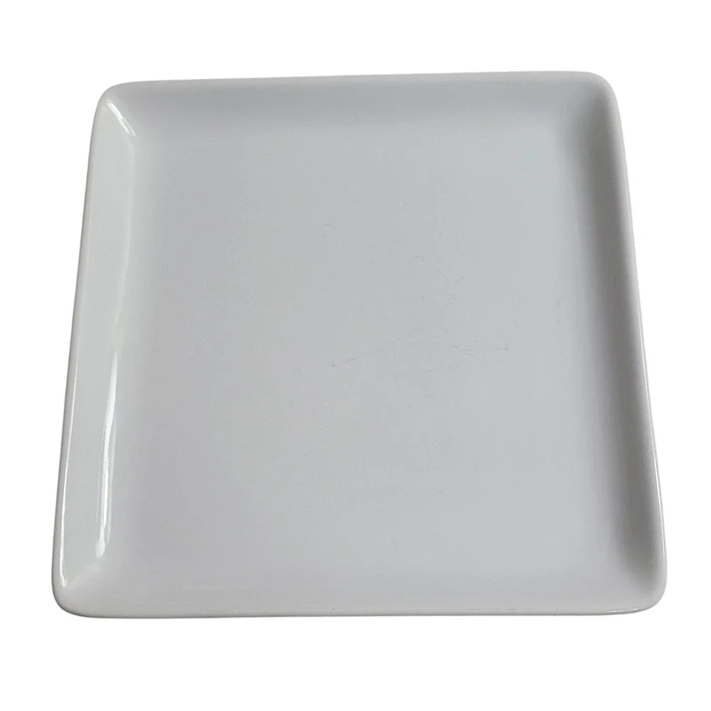 Pampered Chef Simple Additions Square Platter White Ceramic 10.25